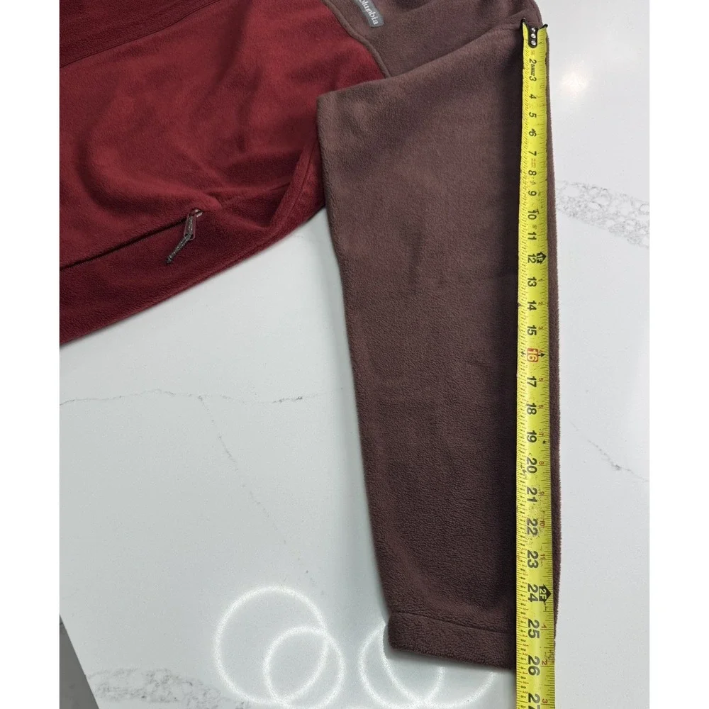 Men's Columbia Red Brown Super Soft Fleece Full Zip Jacket Size XXL